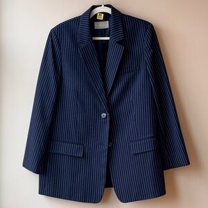 Everlane Relaxed Navy Pinstriped Blazer, size 12